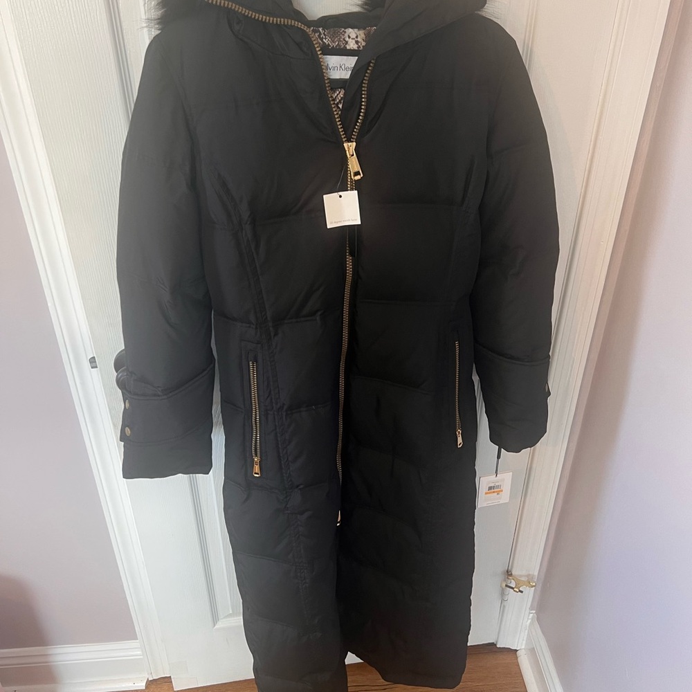 Calvin Klein Black Long Puffer Jacket